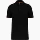 Polo broderie noir orange