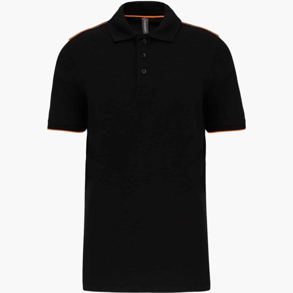 Polo broderie noir orange