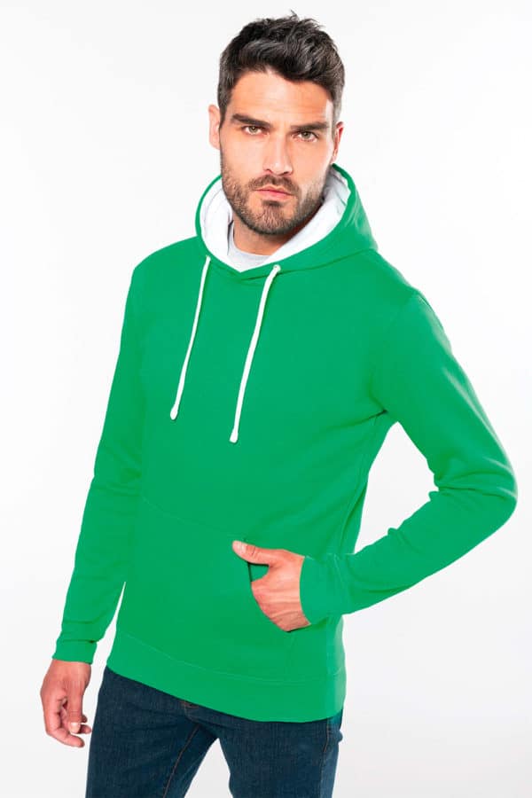Sweat-shirt capuche contrastée homme | Broderie - Marquage textile