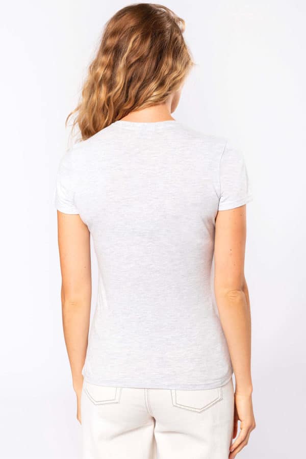 T-Shirt femme col V - Broderie - Marquage textile